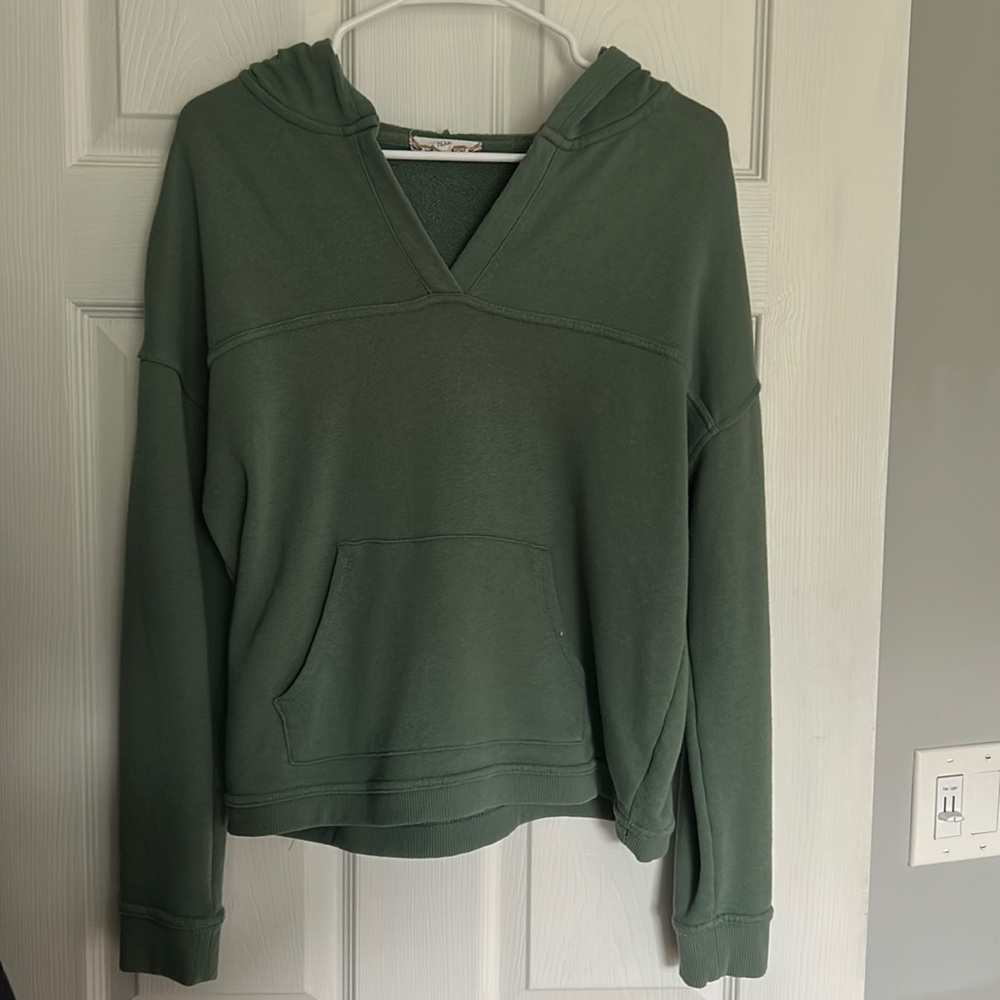 Pink Rose dark green cropped sweatshirt